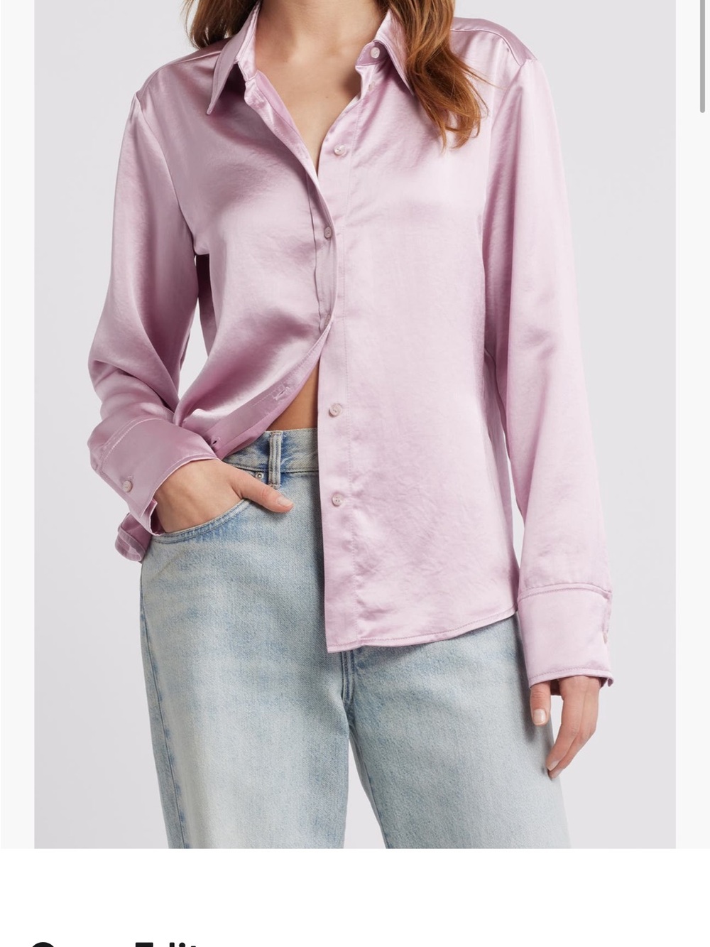 Open edit  Button-Front Lavender Blouse - Women